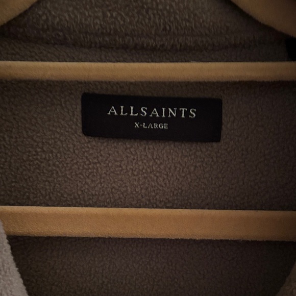 All Saints Clayton Fleece Tan Lightweight Jacket - Picture 11 of 15